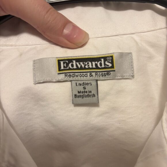 Women’s Edwards Redwood & Ross White Button Down Shirt Size S - Picture 4 of 5